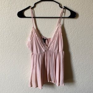 Pink lacy flowy tank top